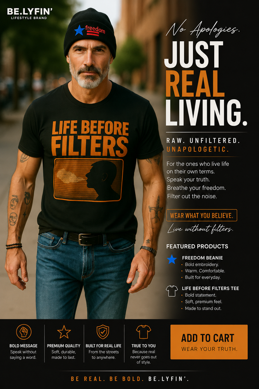 Life Before Filters Unisex organic oversized high neck t-shirt