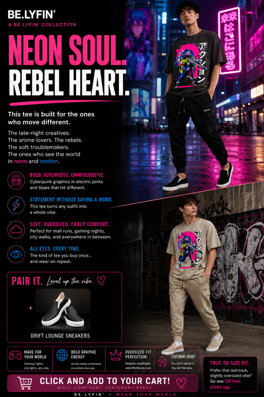 Midnight Cyber Hunt!  – Oversized Faded T-Shirt