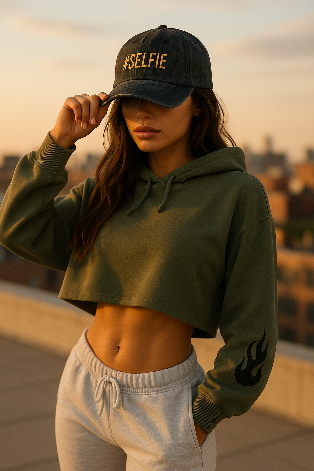 Feelin'Good! GhostFlame EmberFlex Crop Hoodie