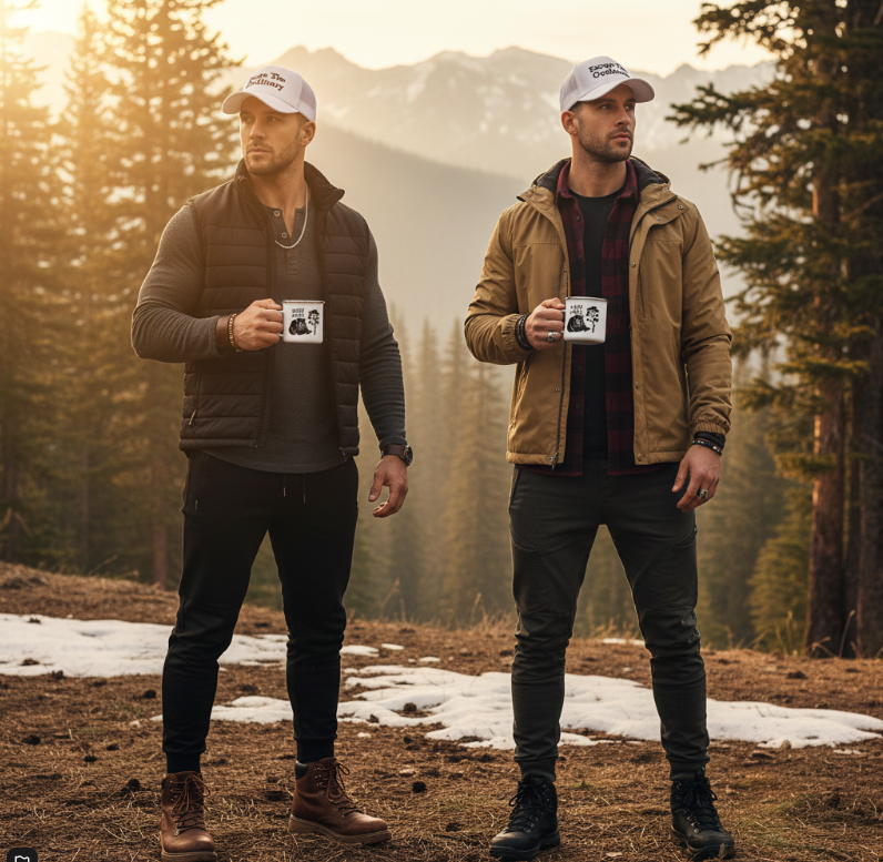 Taza de esmalte ¡Vibrando en el bosque!
