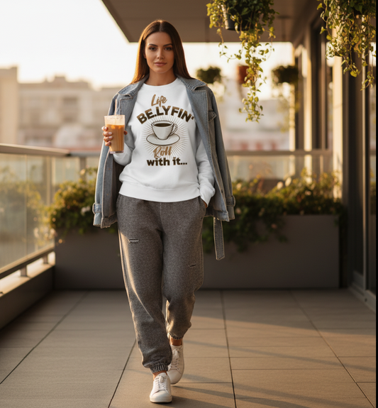 LIFE BE.LYFIN’ — Roll With It! Crewneck Unisex Sweatshirt