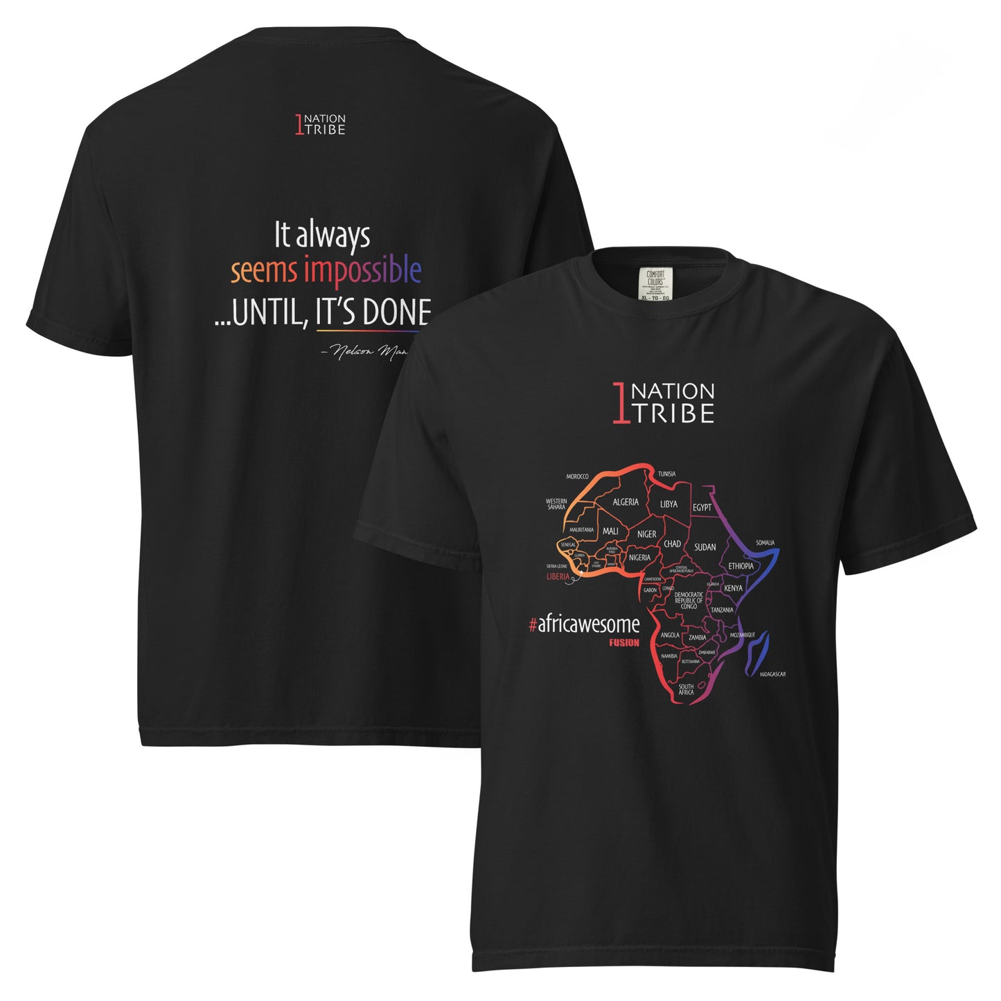 1 NACIÓN. 1 TRIBU. Camiseta unisex de tejido grueso y teñido en prenda.